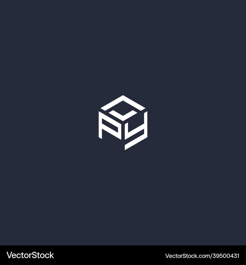 Py initial hexagon logo design Vector Image