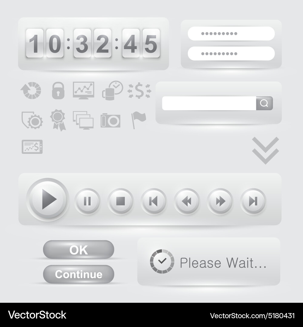 Set of user interface elements templates Vector Image