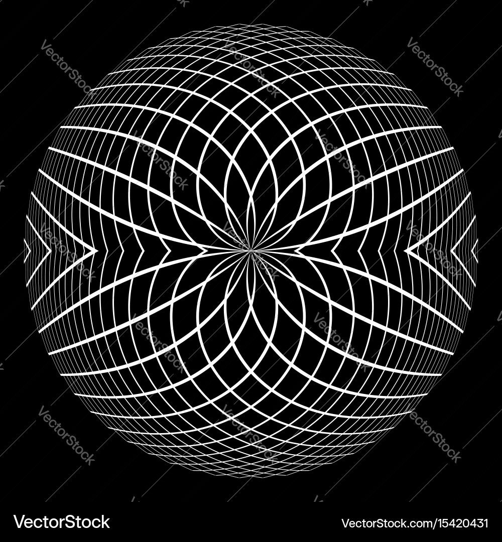 Spherical Grid Pattern vector image
