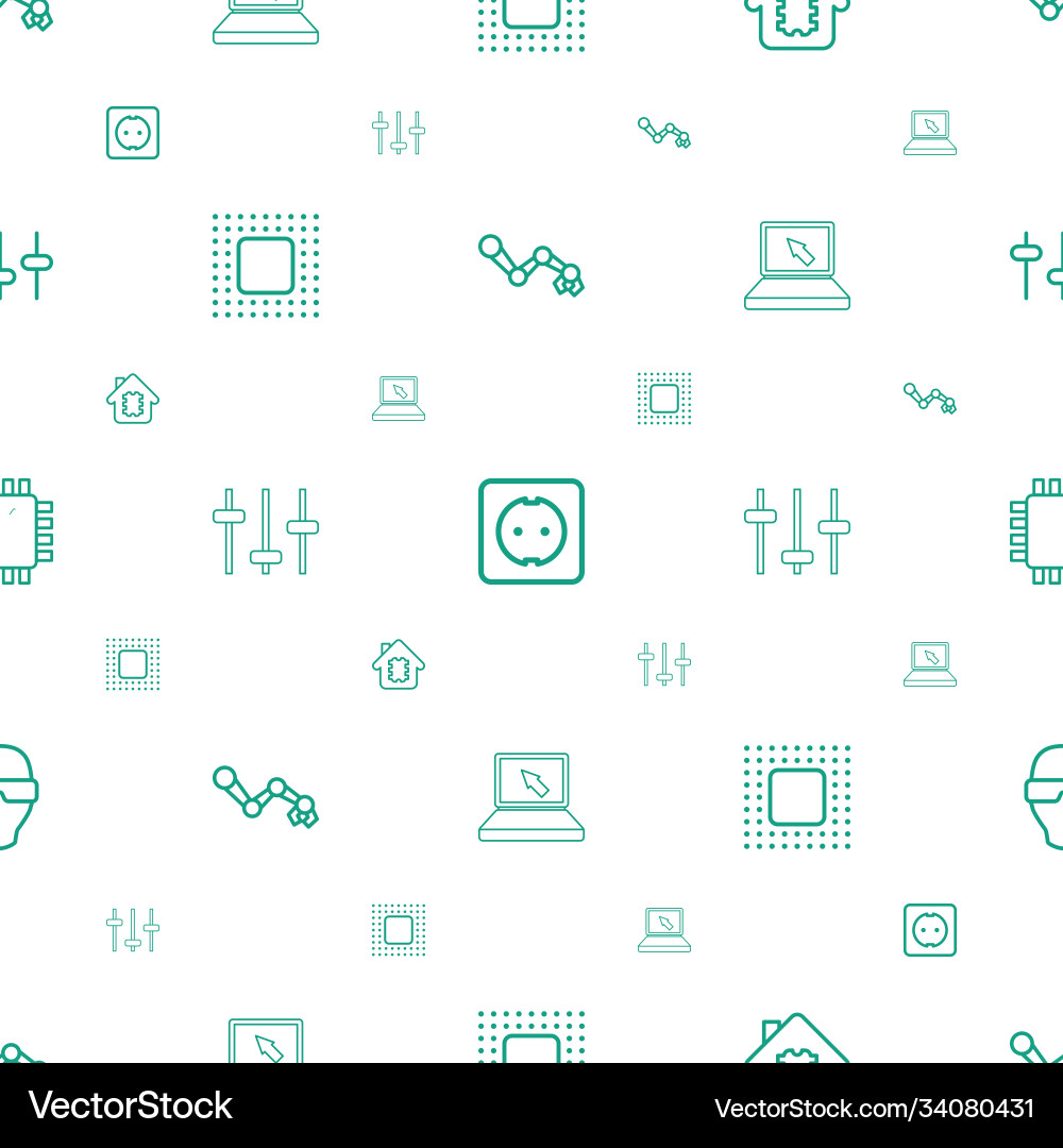 Tech icons pattern seamless white background Tech icons pattern seamless white background vector image