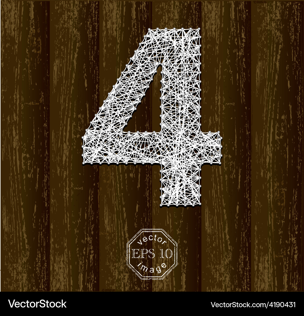 Threaded Number Four Vector Image