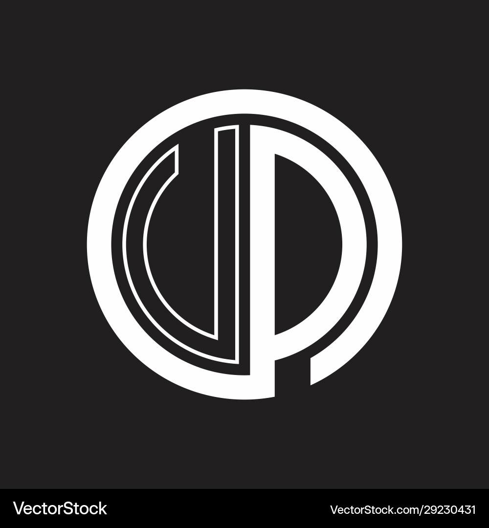 Ud logo with circle rounded negative space design Ud logo with circle rounded negative space design vector image