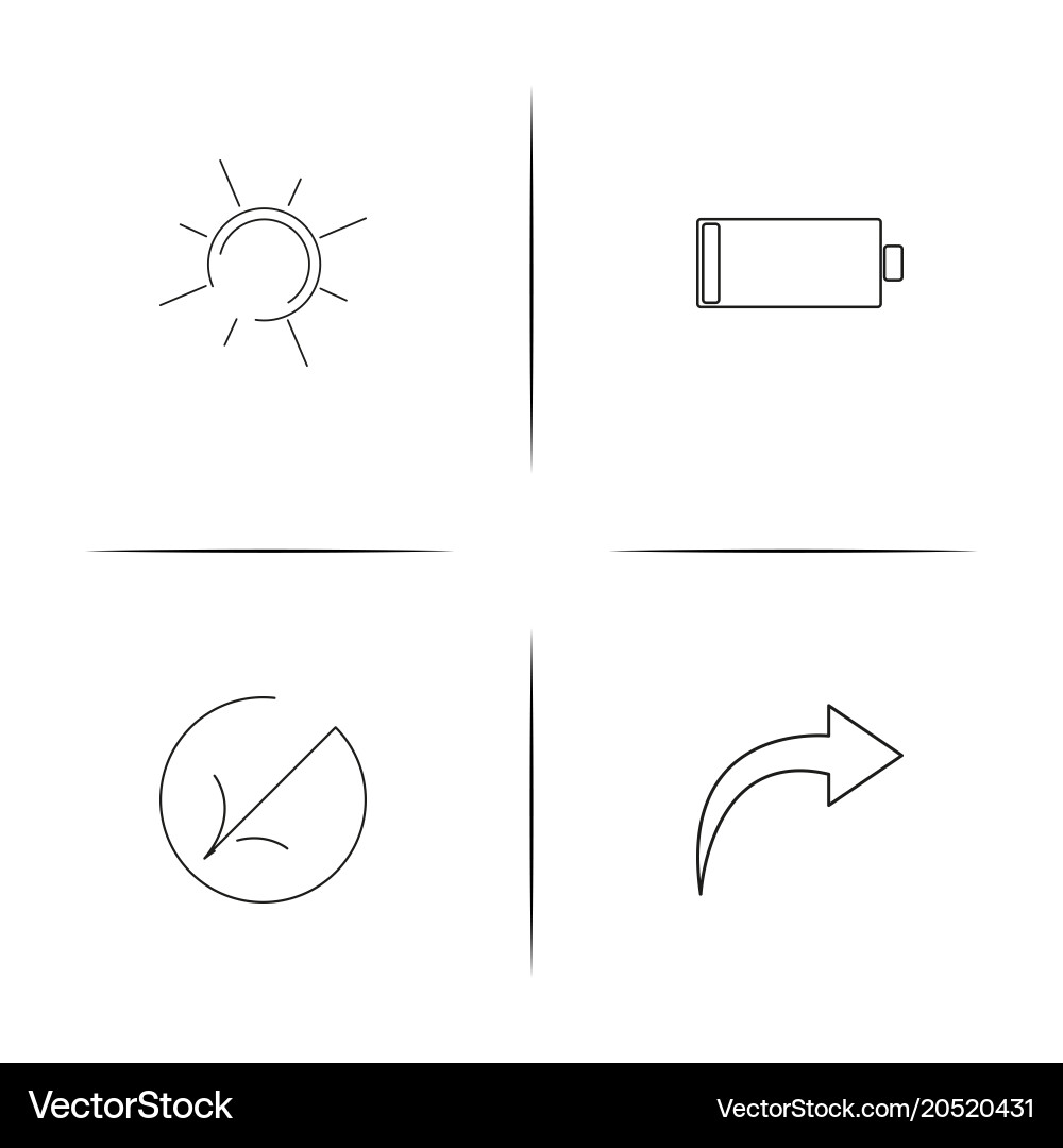 User interface simple linear icons set outlined vector image