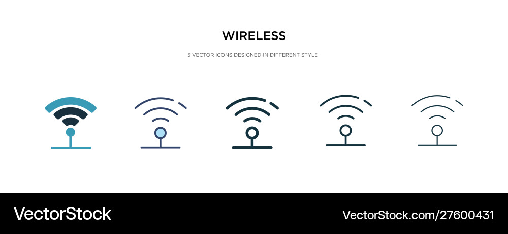 Wireless icon in different style two colored Wireless icon in different style two colored vector image