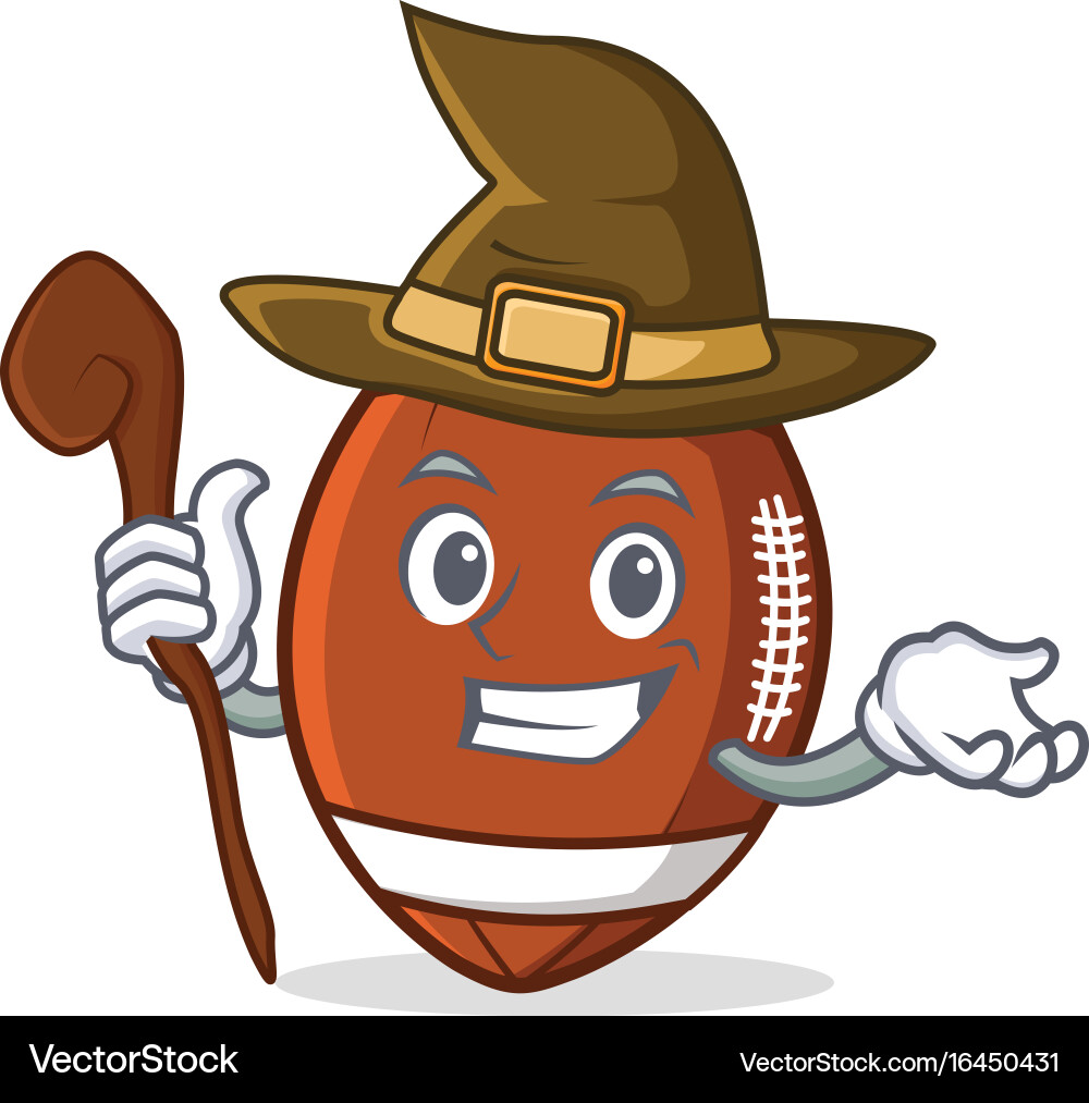 Witch american football character cartoon Vector Image