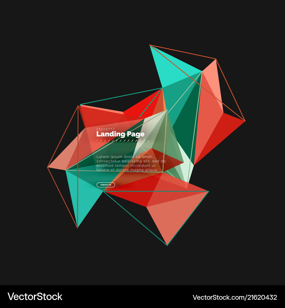 3d triangle abstract background polygonal Vector Image