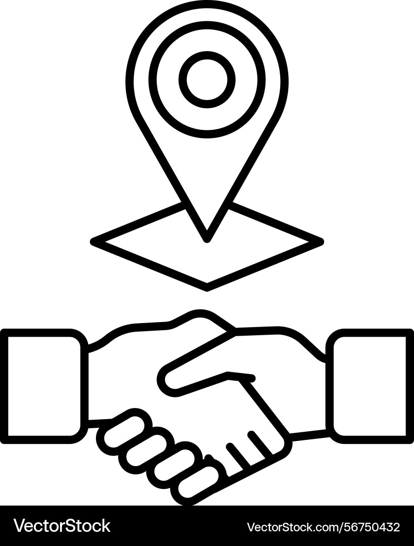 A handshake between two people with map Vector Image