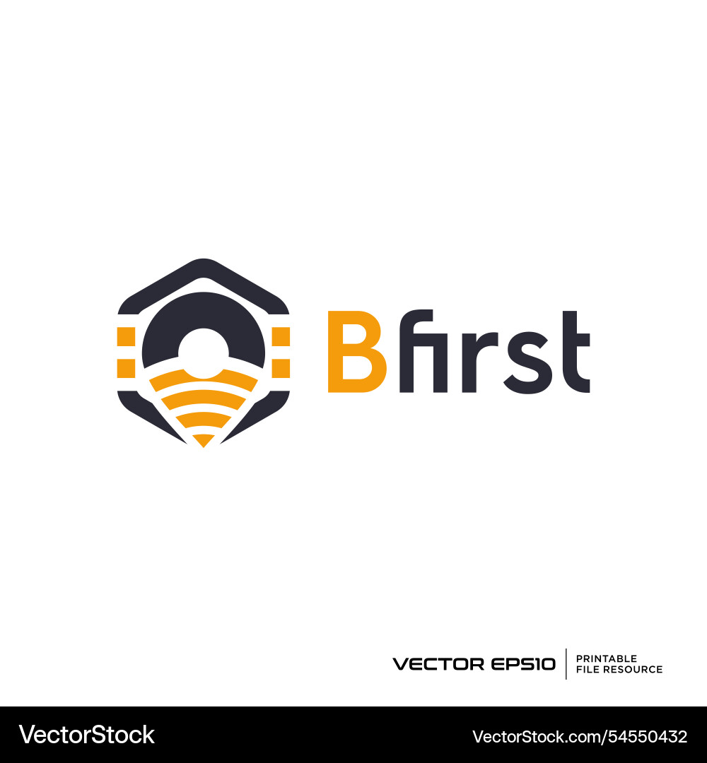 Abstract hexagon pointer logo Vector Image