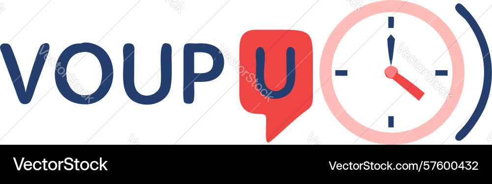 Abstract time control voup initials with clock vector image