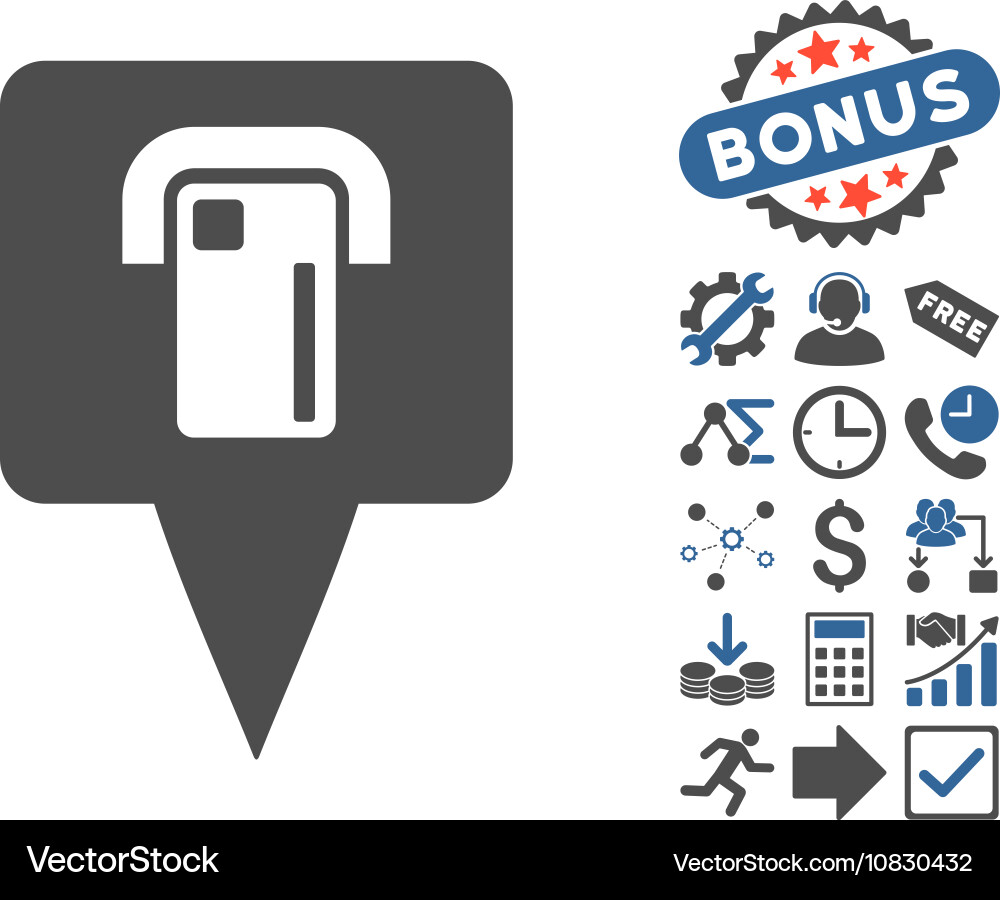 Atm terminal map pointer flat icon vector image