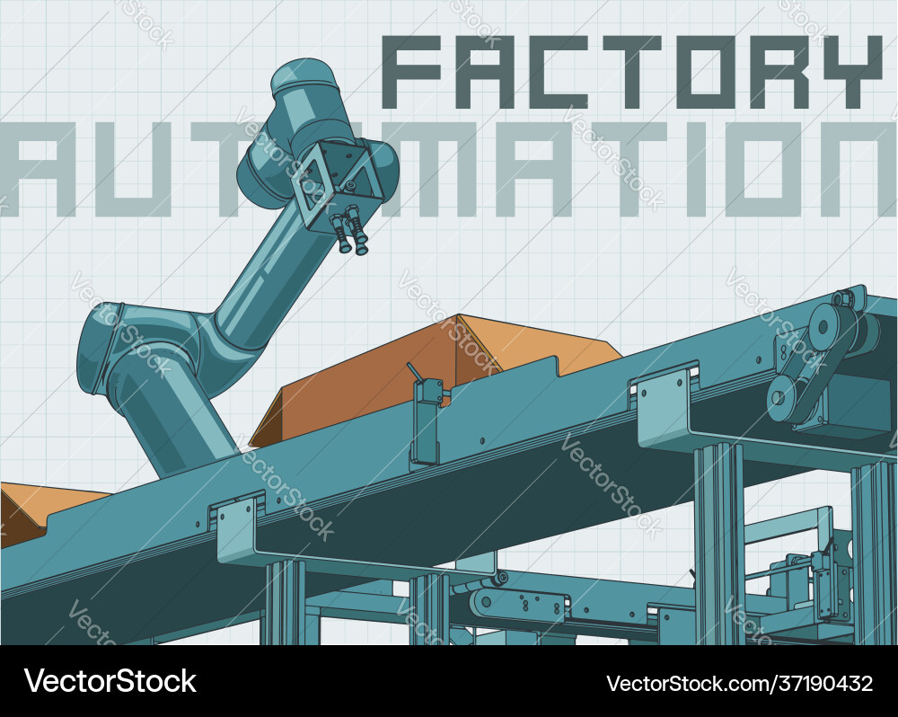 Automated Factory Production Line vector image