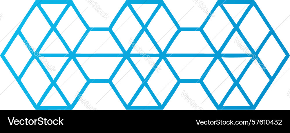 Blue hexagonal grid clean geometric pattern vector image