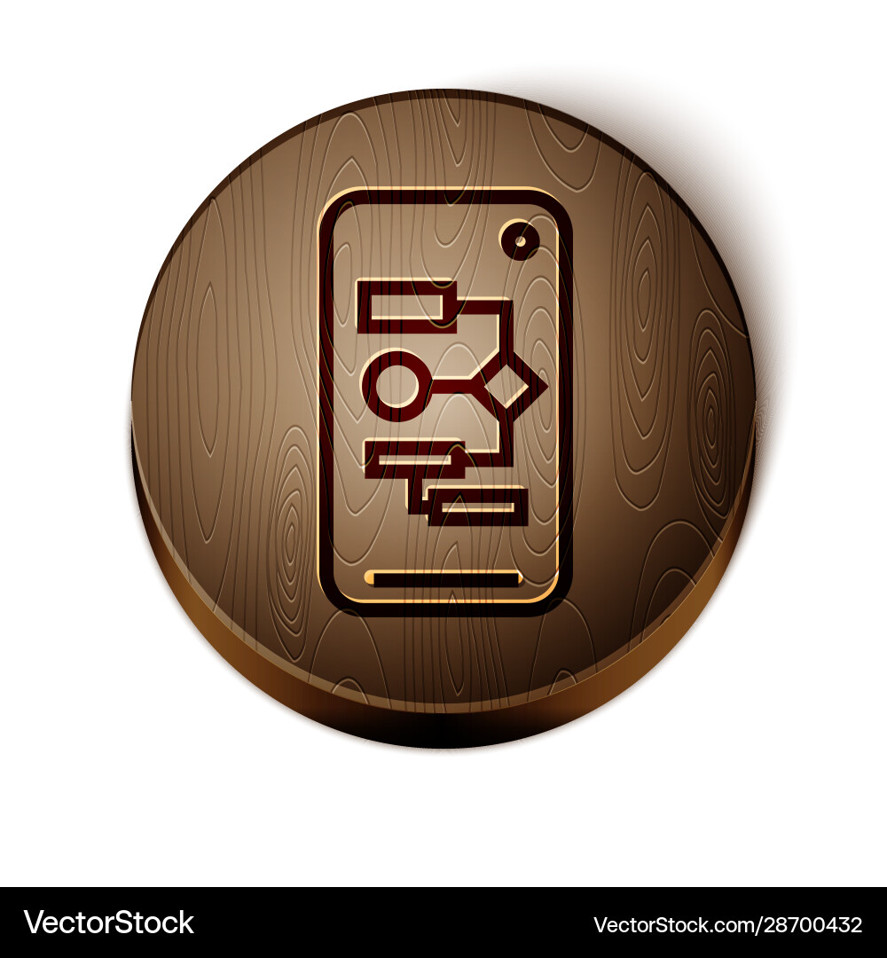 Brown line algorithm icon isolated on white vector image