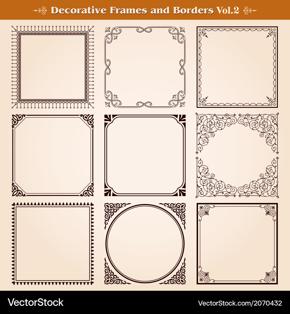 Decorative frames and borders Royalty Free Vector Image