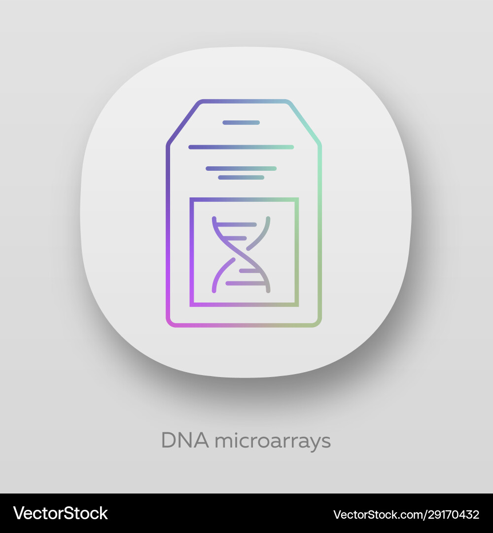 Dna microarray app icon chip microscopic vector image