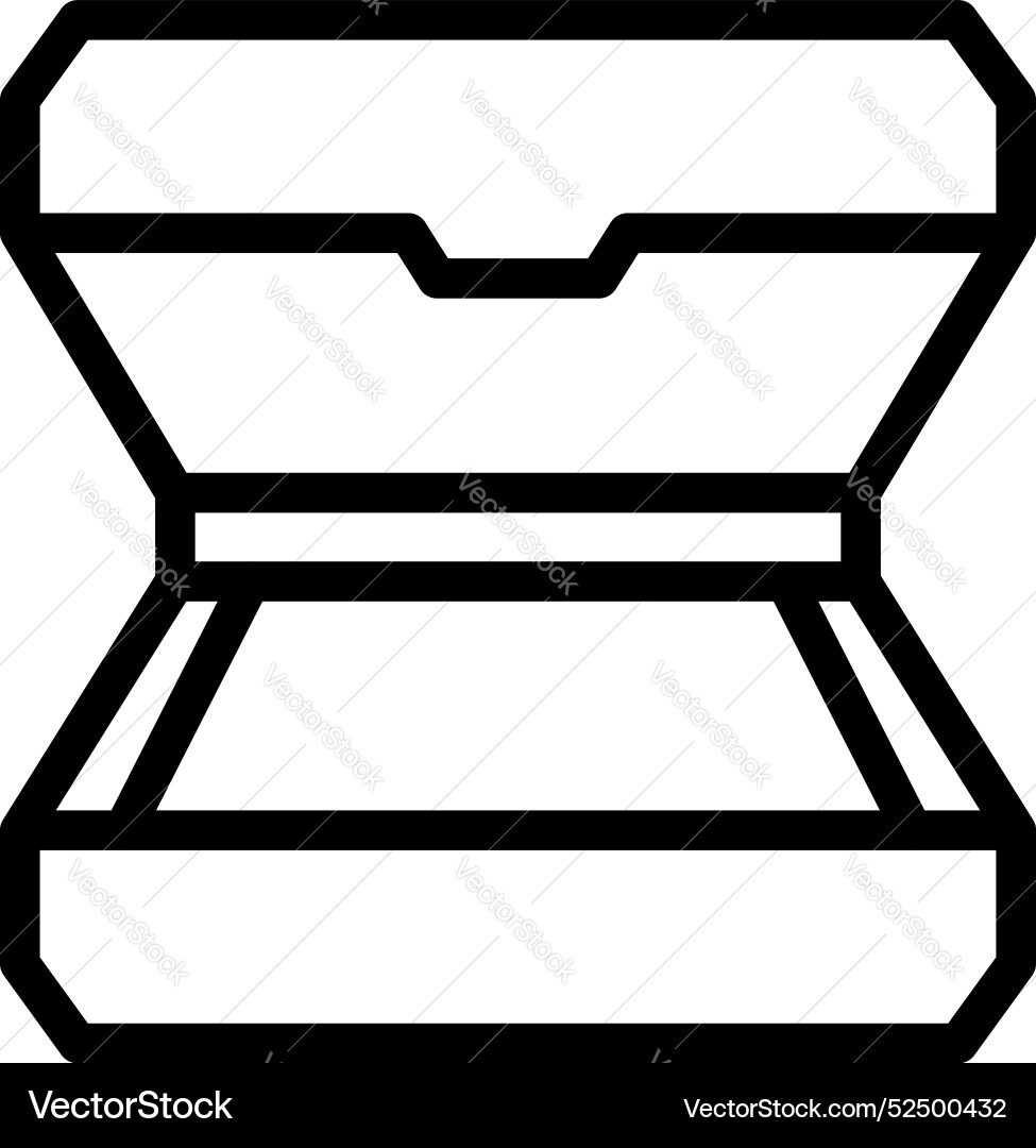 Empty lunchbox open container food storage icon Empty lunchbox open container food storage icon Vector Image