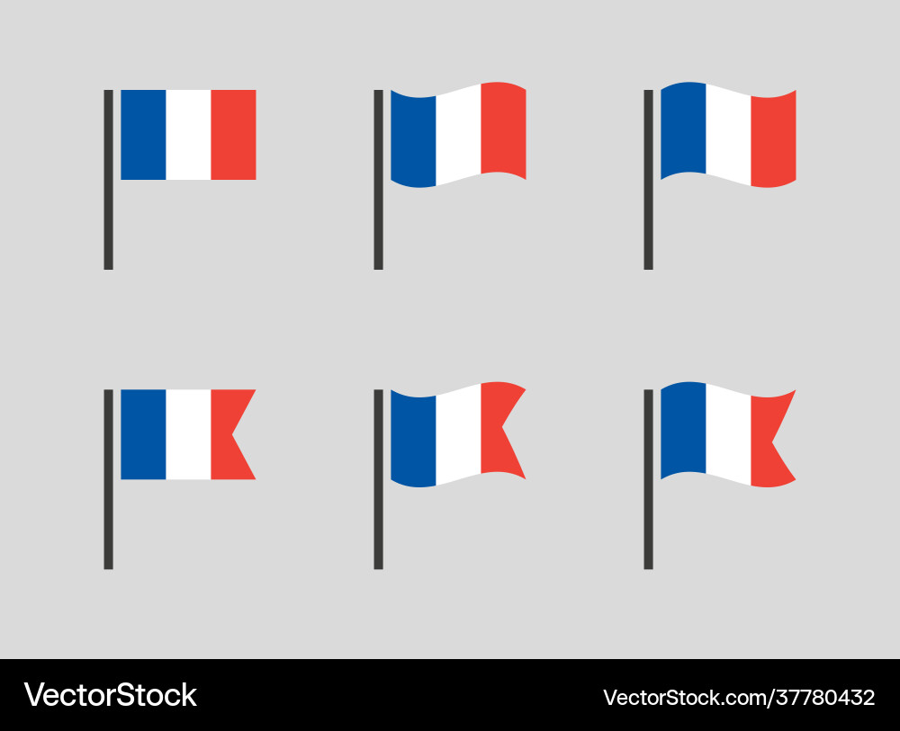 French flag symbols set france national vector image