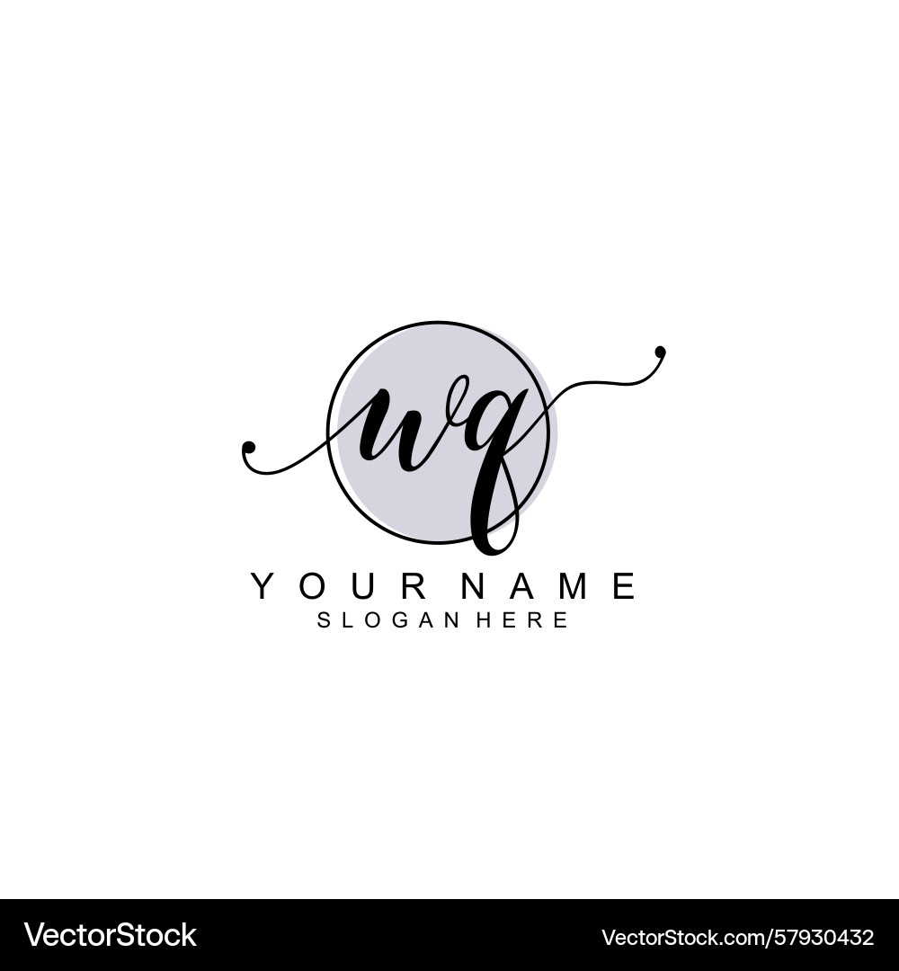 Handwriting logo concepts with initial wq Vector Image