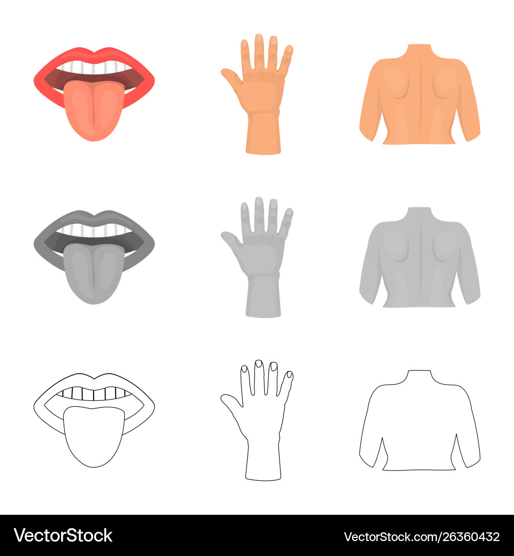 Isolated object body and part sign set Isolated object body and part sign set Vector Image