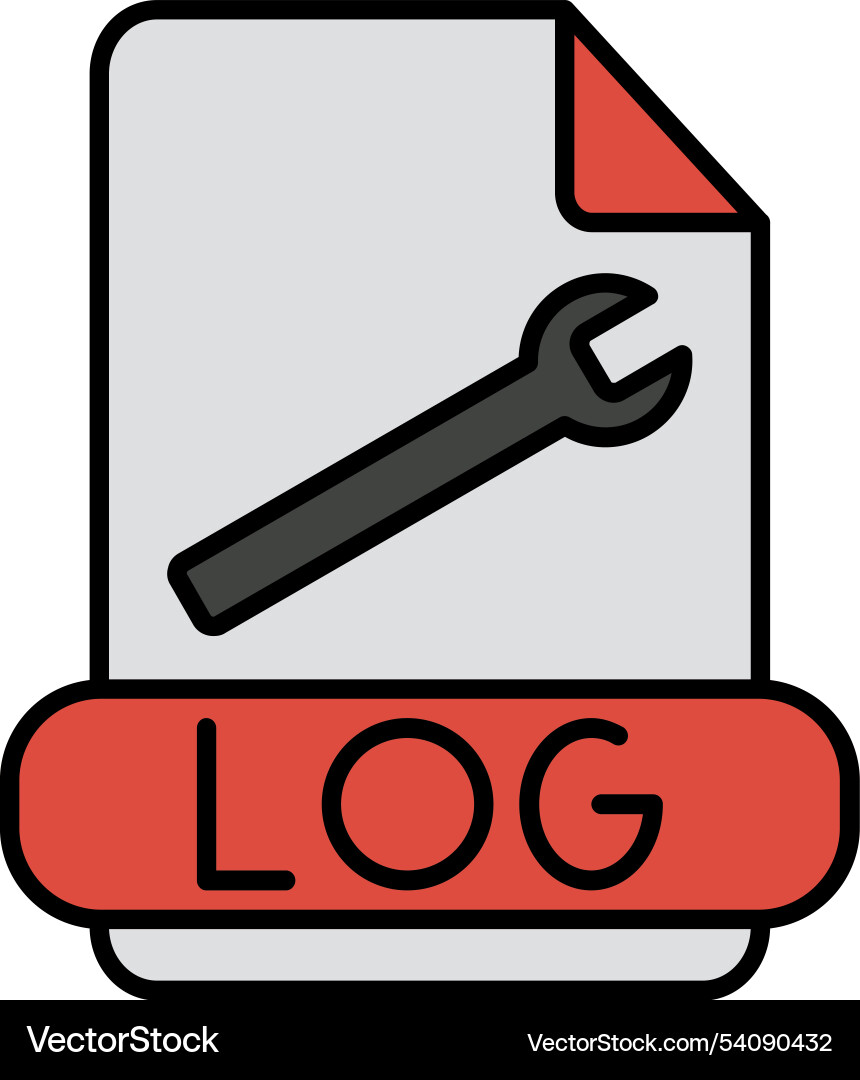 Log format line filled icon design vector image