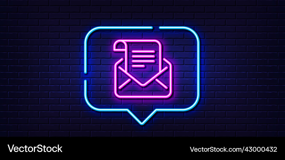 Mail newsletter line icon read message Mail newsletter line icon read message vector image