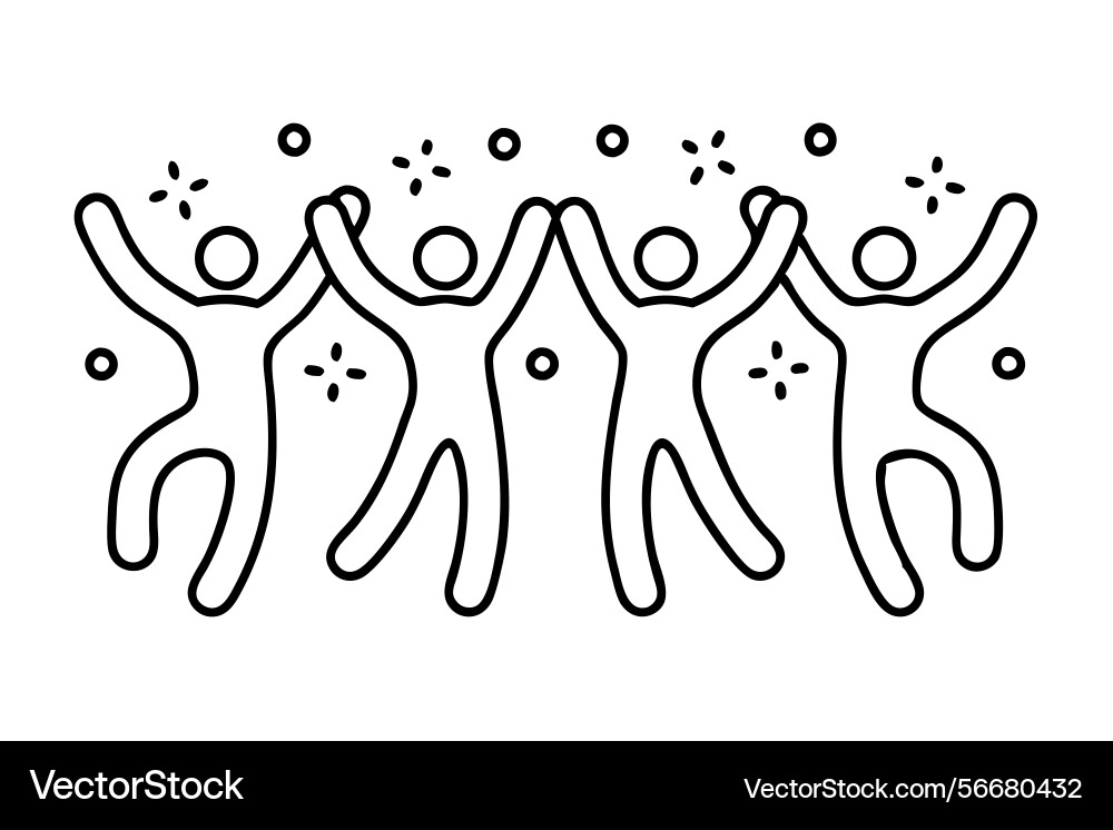 Multiple figures joyfully jumping up and down Multiple figures joyfully jumping up and down vector image