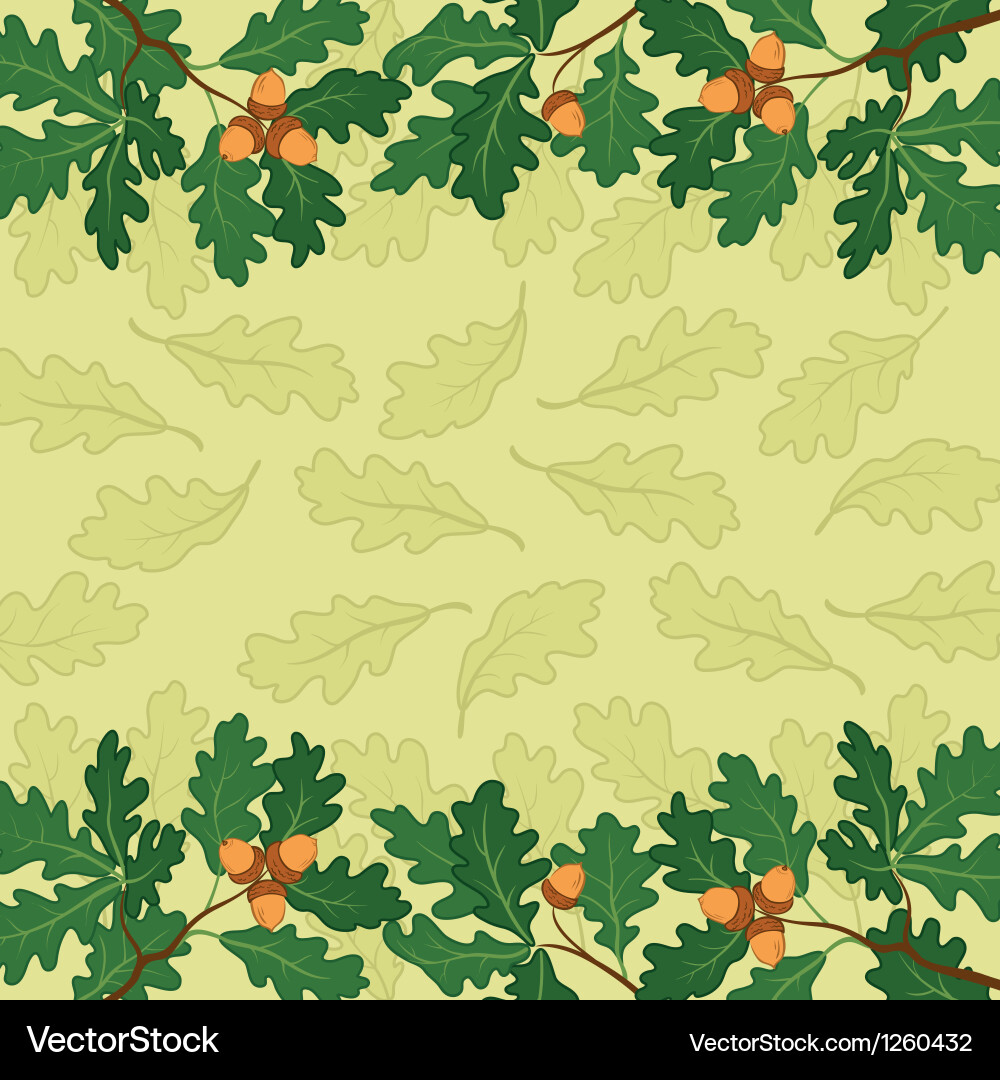 Oak Branch and Acorn Pattern vector image