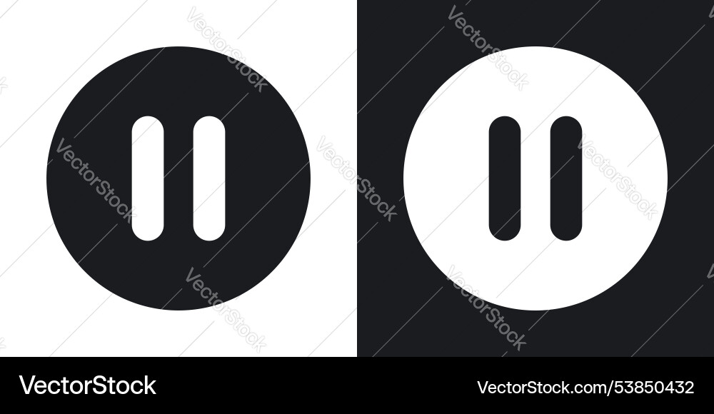 Pause icon set Vector Image