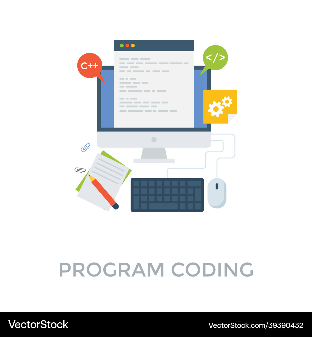 Program coding vector image