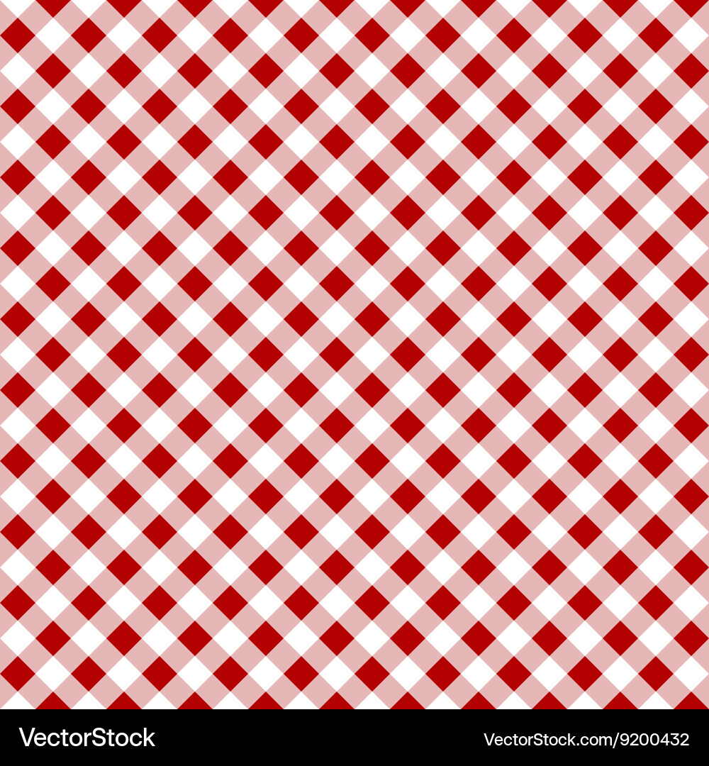 Red and White Checkered Fabric Pattern Vector Image