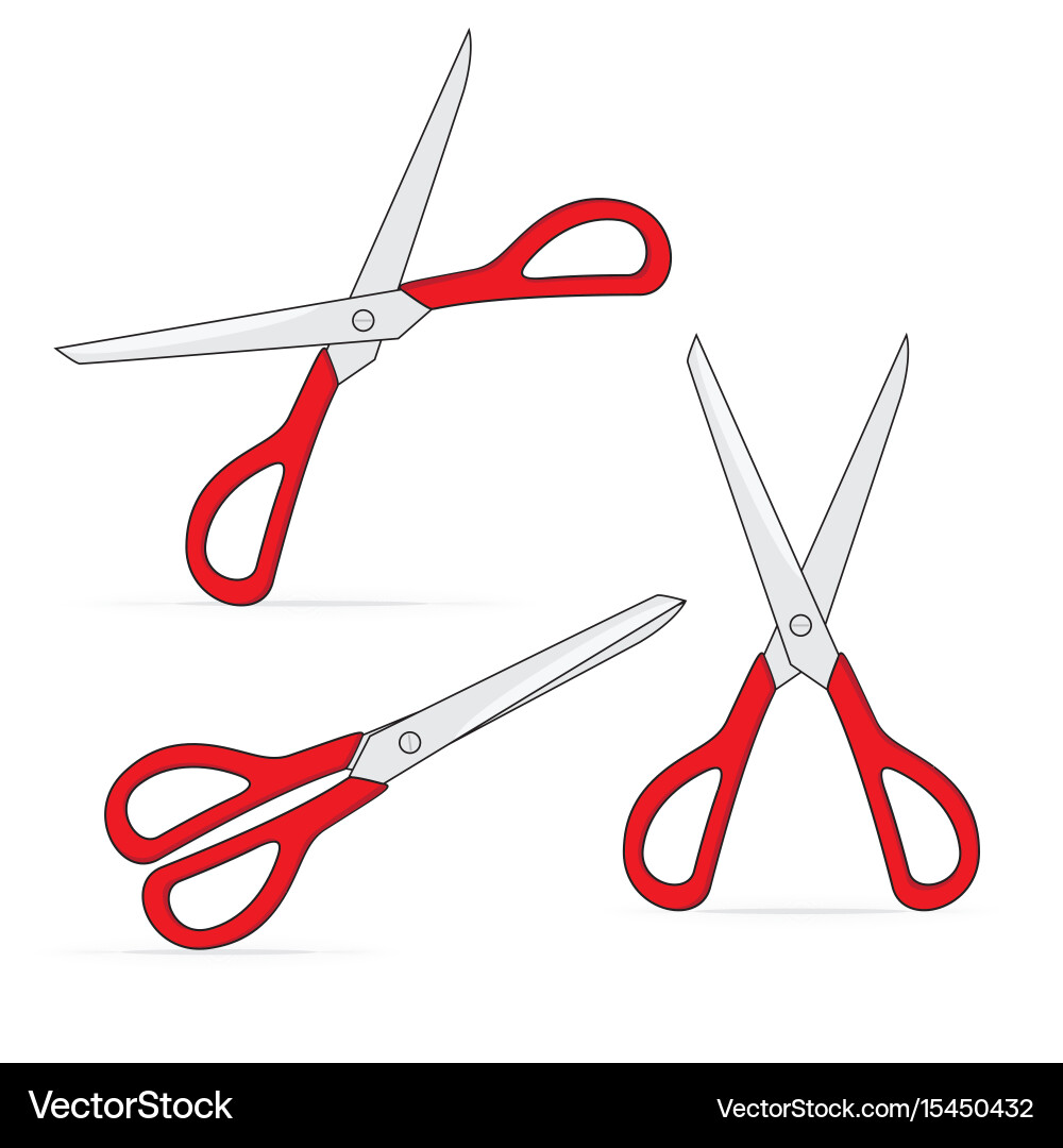 Red scissors sharp isolated on white background Vector Image