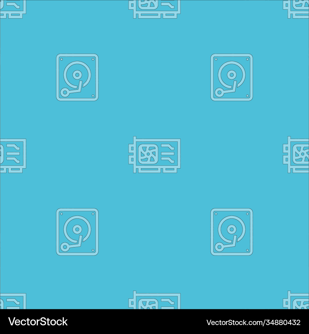 Seamless pattern with computer hardware vector image
