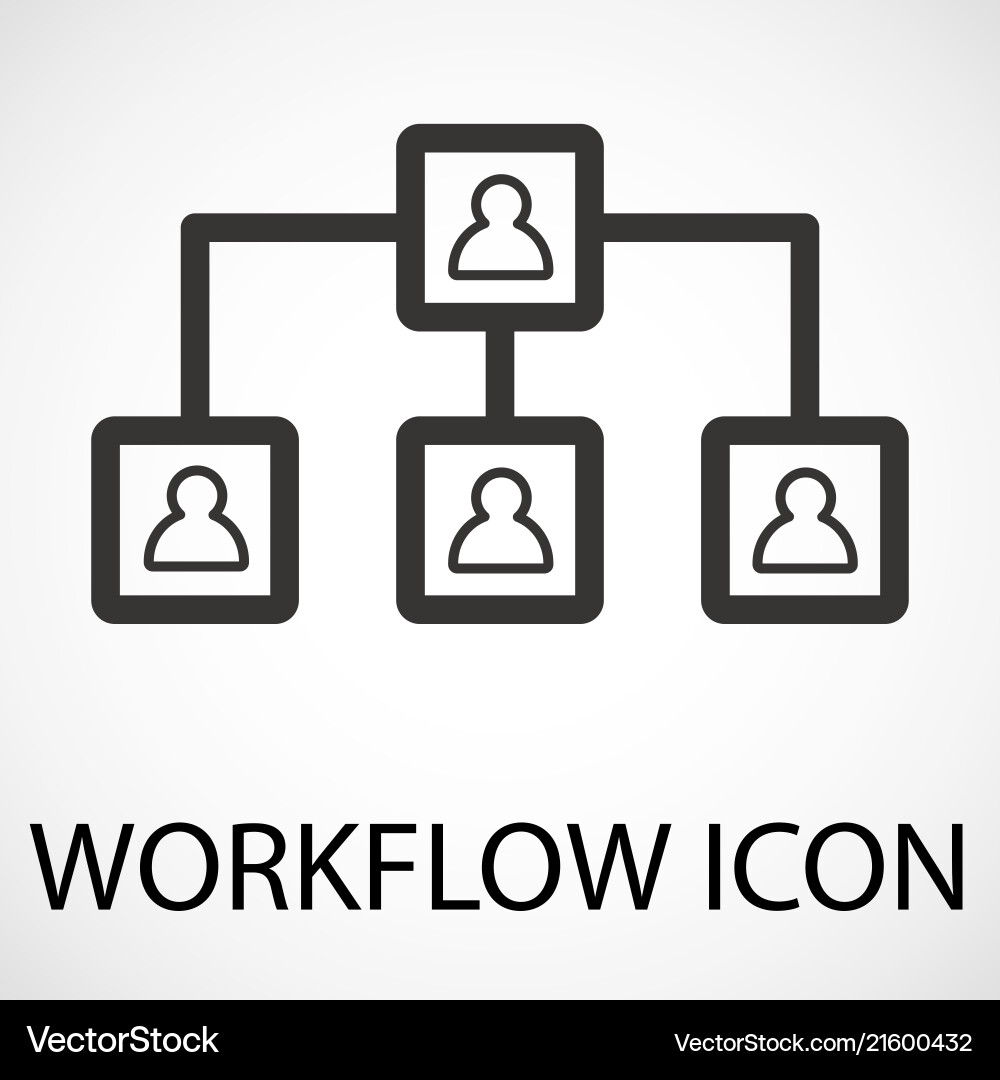 Simple workflow line art icon Simple workflow line art icon vector image