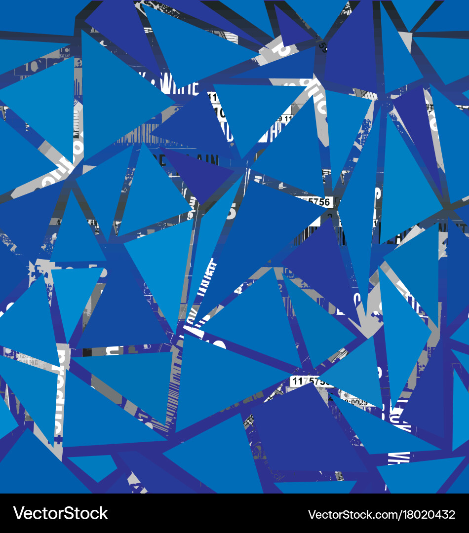 Structure of triangles with a collage vector image
