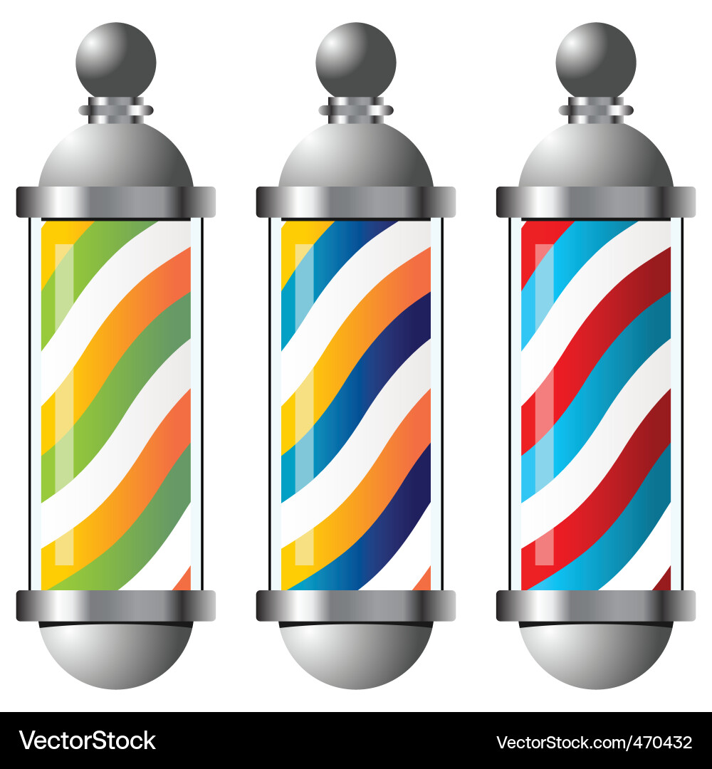 Vintage Barber Pole Set Vector Image