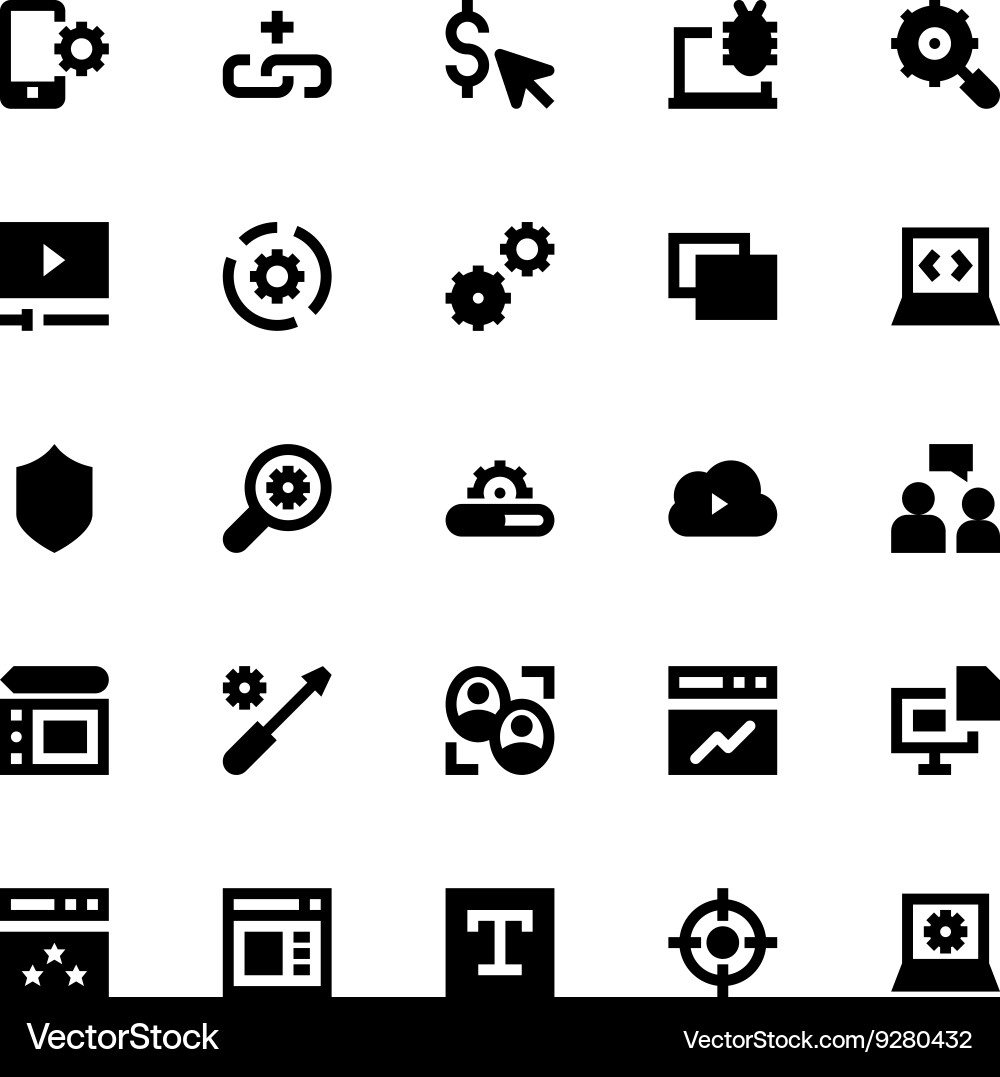 Web design and development icons 2 vector image
