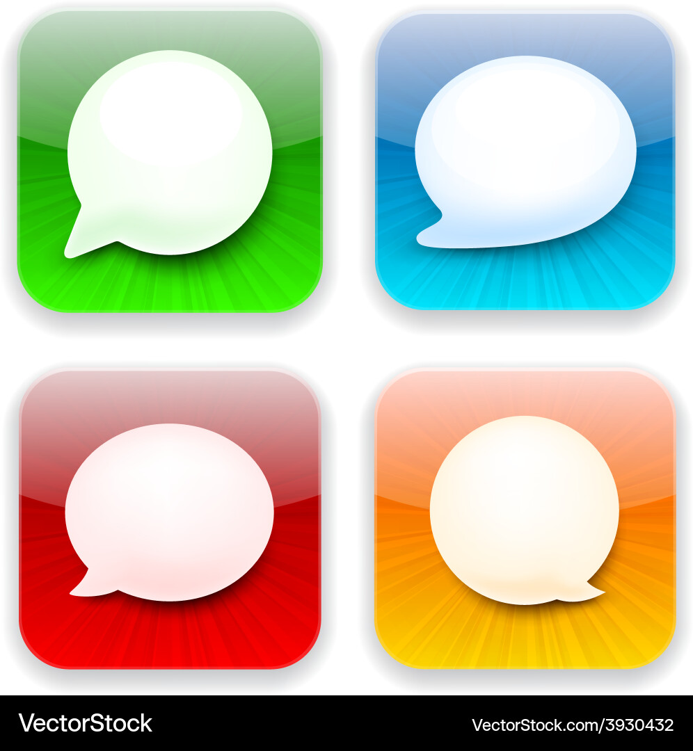 Web speech bubble app icons Vector Image