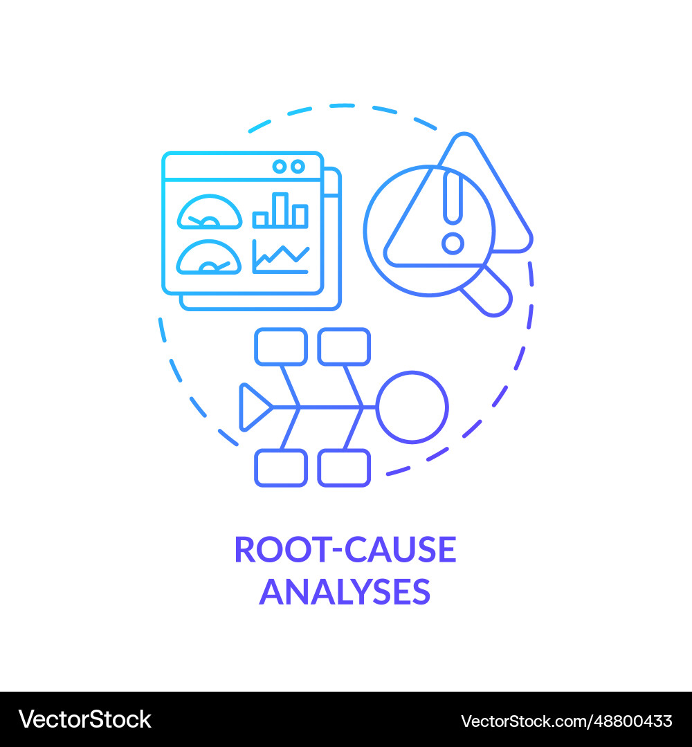 2d gradient thin linear icon root cause analysis 2d gradient thin linear icon root cause analysis vector image