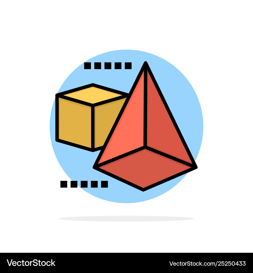 3dmodel 3d box triangle abstract circle vector image