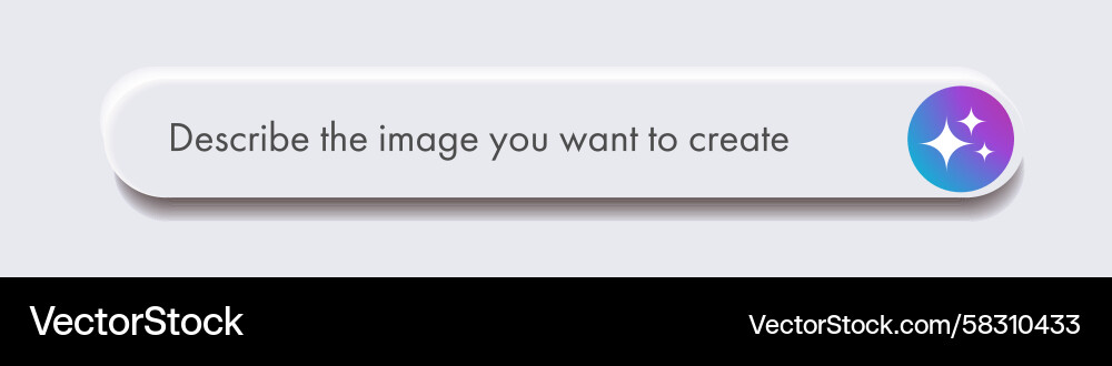 AI Button - Neomorphic UI Vector Image