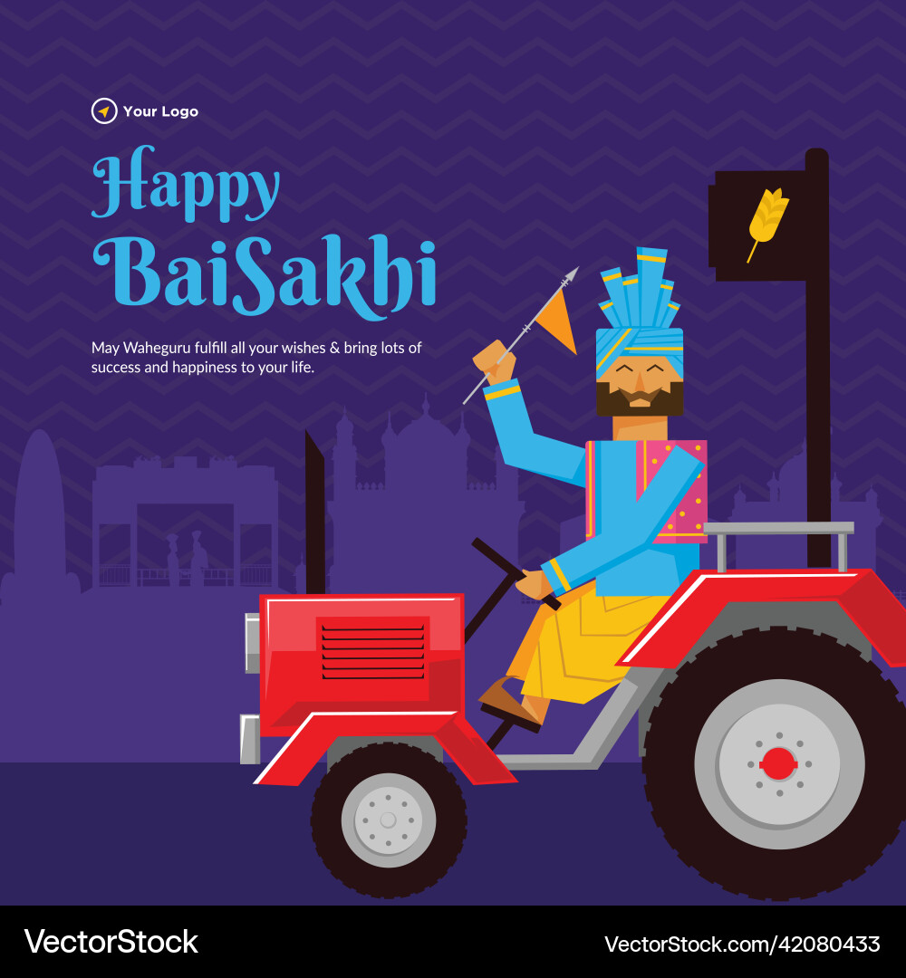 Banner design of happy baisakhi Banner design of happy baisakhi Vector Image