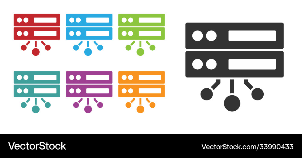 Black server data web hosting icon isolated Black server data web hosting icon isolated Vector Image