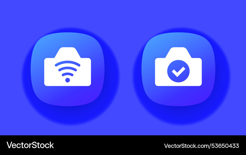 Camera with wi-fi connection icons Vector Image