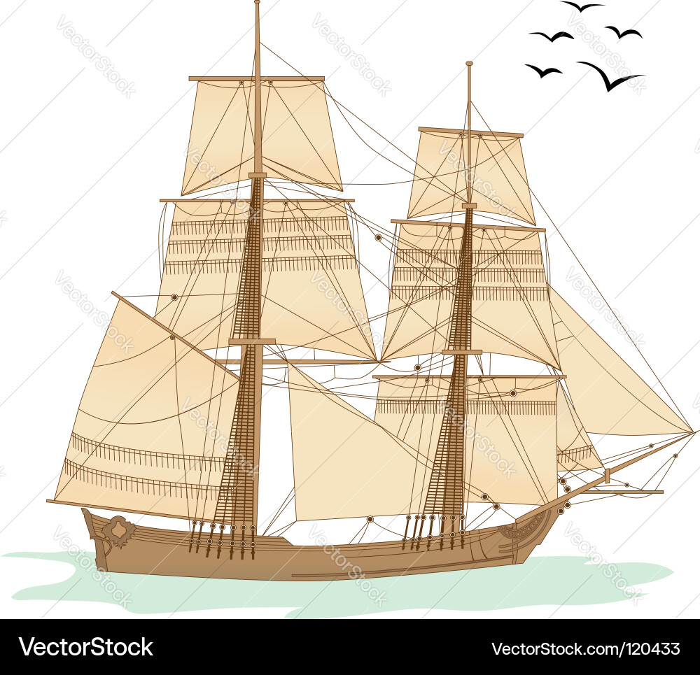 Classic Sailing Ship Vector Image