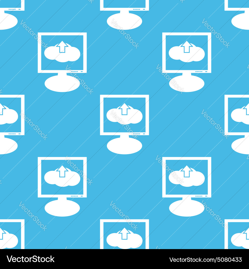 Cloud upload monitor pattern vector image