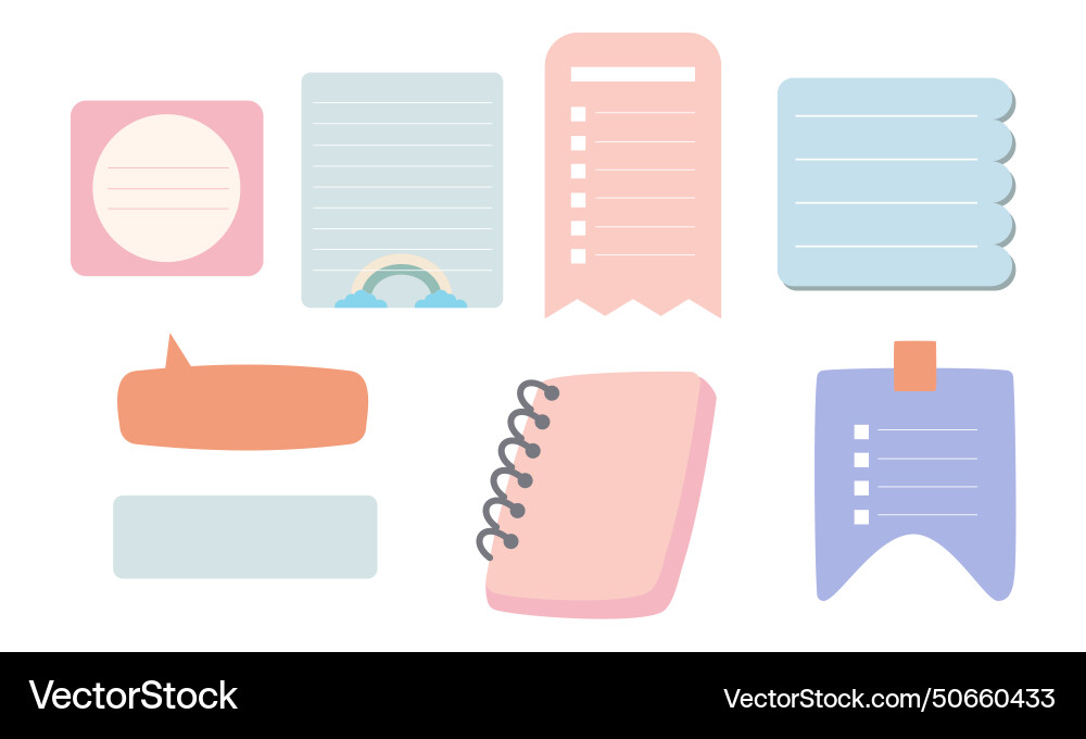 Cute hand drawn planner journal notepad paper Vector Image