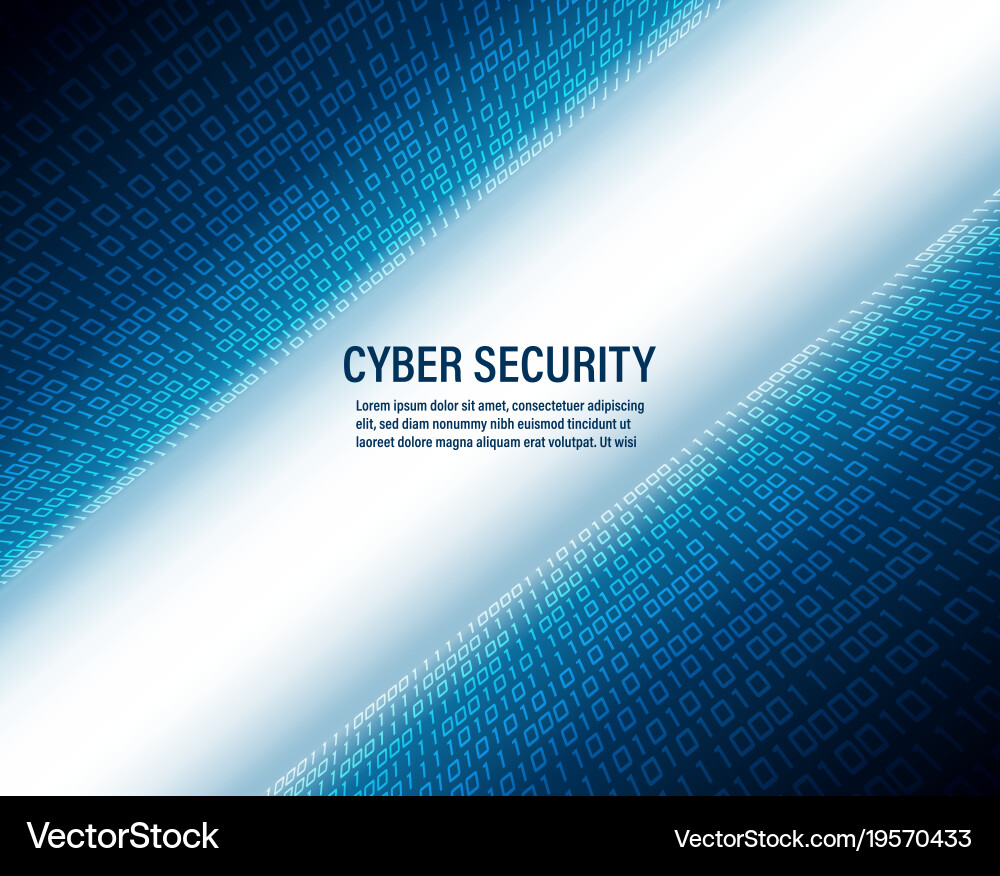 Cyber security concept on binary code background vector image