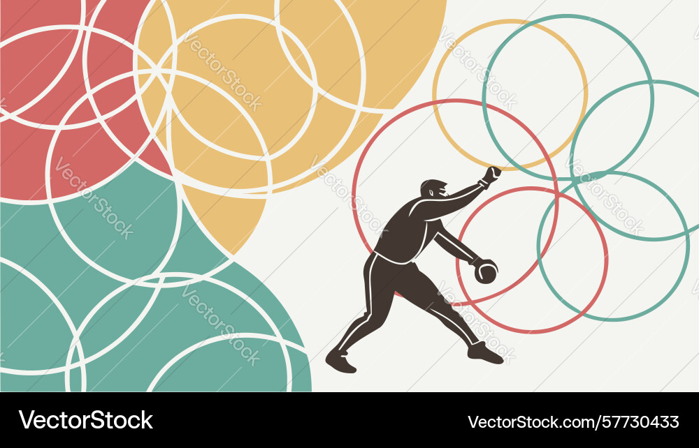 Figure interacting with a network of circles vector image