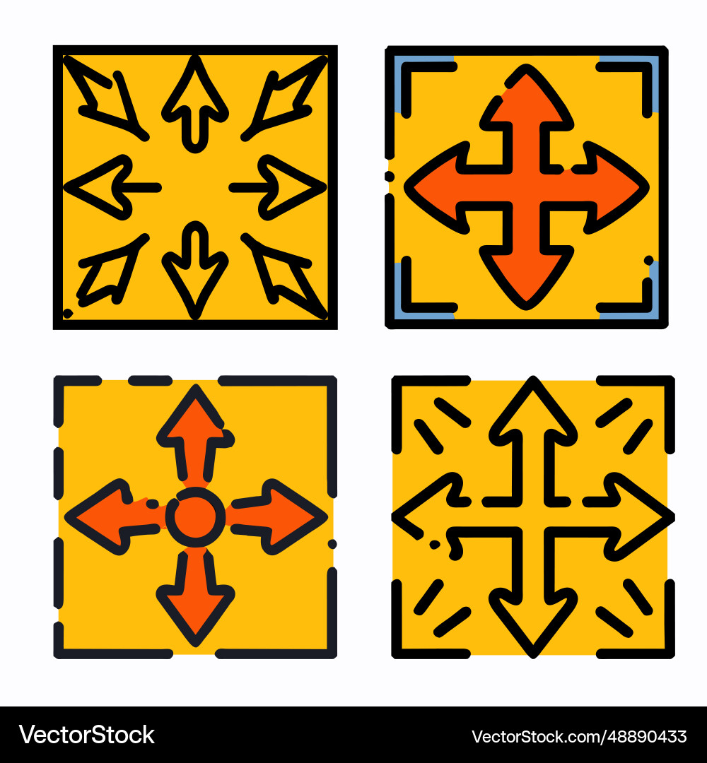 Four arrow cursor Vector Image