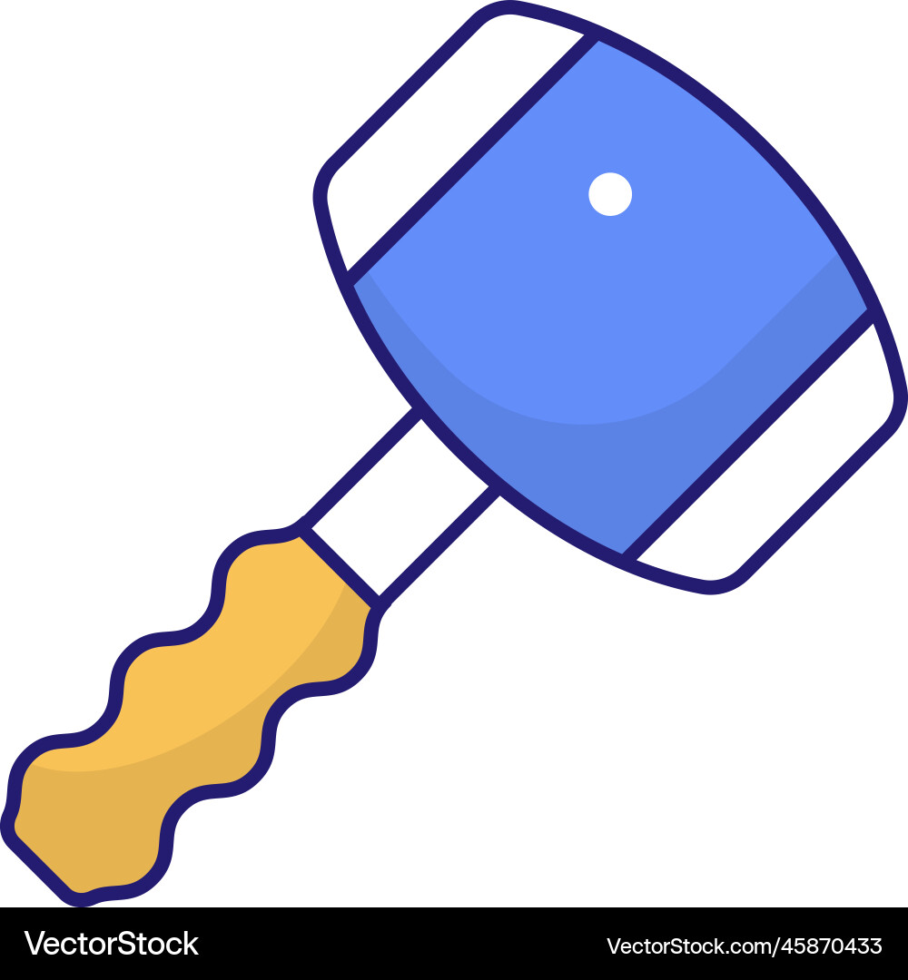 Hammer fill outline icon style Vector Image